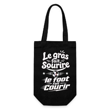 Le gras fait sourire, le foot fait courir - Geschenkbeutel für Flaschen - Schwarz - Vorne