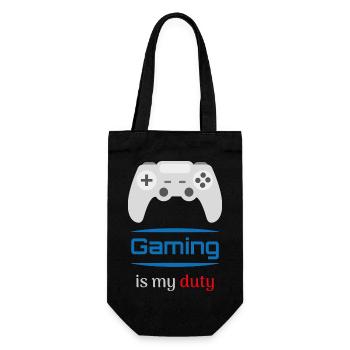 Gaming Is My Duty Gamer Controller - Geschenkbeutel für Flaschen - Schwarz - Vorne
