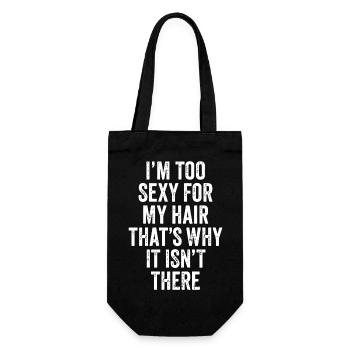 Funny Vintage Bald Design I'm Too Sexy For - Gift Bag for Bottles - black - Front
