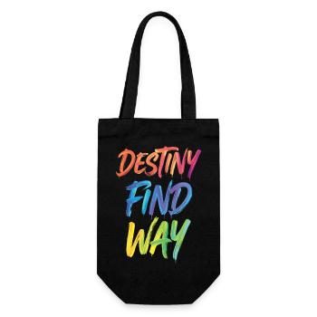 Destiny Find Way Zitattext Gemälde Druck - Geschenkbeutel für Flaschen - Schwarz - Vorne