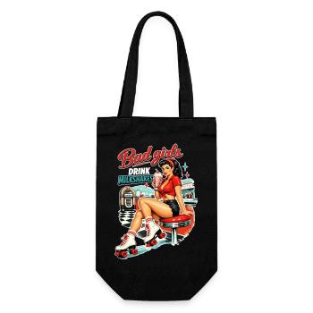Bad Girls Drink Milkshakes – 50s Diner Pin-Up - Gift Bag for Bottles - black - Front
