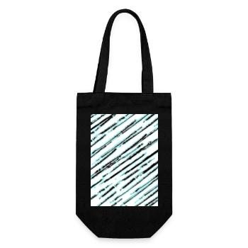 Diagonal turquoise texture - Gift Bag for Bottles - black - Front