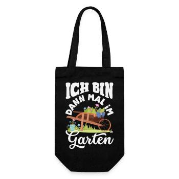 Dann Mal Im Garten - Geschenkbeutel für Flaschen - Schwarz - Vorne