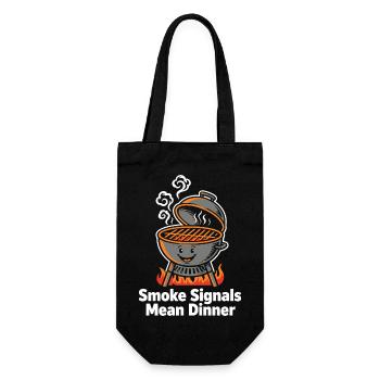 Smoke Signals Mean Dinner BBQ Grill - Gift Bag for Bottles - black - Front