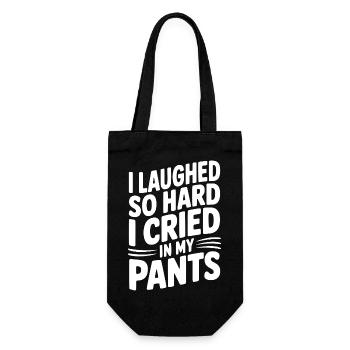 Ich habe so sehr gelacht, dass ich in die Hose geweint habe - Geschenkbeutel für Flaschen - Schwarz - Vorne