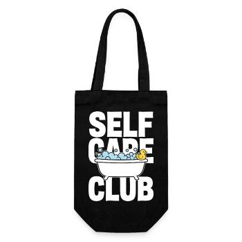 Self Care Club mit Schaumbad und Ente - Geschenkbeutel für Flaschen - Schwarz - Vorne