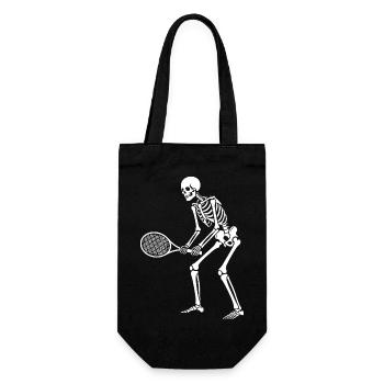 Skeleton joue au tennis - Sac à bouteille - noir - Devant