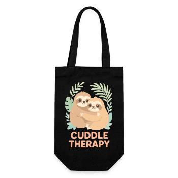 Cuddle Therapy: Cute sloths in the jungle - Gift Bag for Bottles - black - Front