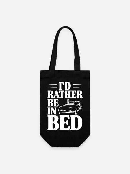 Ich wäre lieber im Bett - Geschenkbeutel für Flaschen - Schwarz