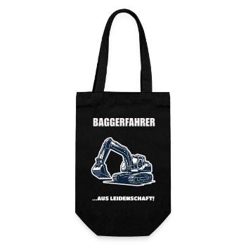 Baggerfahrer Aus Leidenschaft Baustelle Geschenk - Geschenkbeutel für Flaschen - Schwarz - Vorne