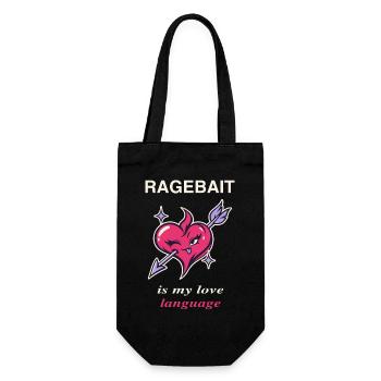 Ragebait is my Love Language Jugendwort 2026 Paar - Geschenkbeutel für Flaschen - Schwarz - Vorne