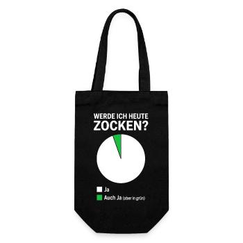 Lustiger Spruch Zocken Gamer - Geschenkbeutel für Flaschen - Schwarz - Vorne