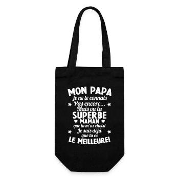 Annonce grossesse Cadeau Futur Papa Future Maman - Sac à bouteille - noir - Devant