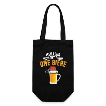 Meilleur Moment Pour Une Bière Noël Cadeau - Sac à bouteille - noir - Devant
