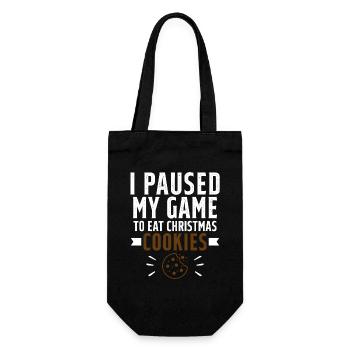 I stopped my game to eat cookies - Gift Bag for Bottles - black - Front