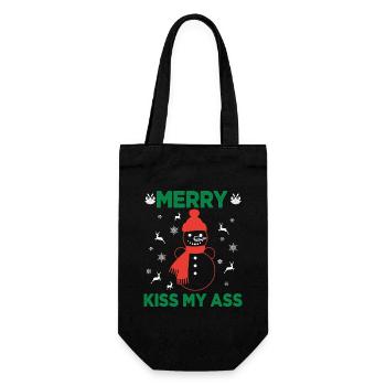 Merry Kiss My Ass Christmas Noël - Sac à bouteille - noir - Devant