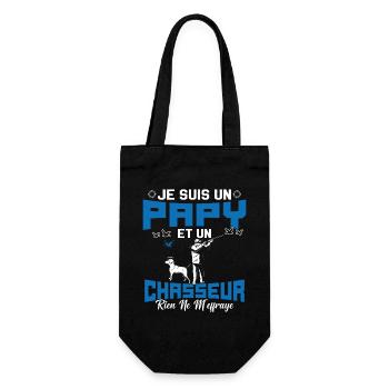 Papy et Chasseur Humour Cadeau - Sac à bouteille - noir - Devant