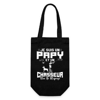 Papy et Chasseur Humour Cadeau - Sac à bouteille - noir - Devant