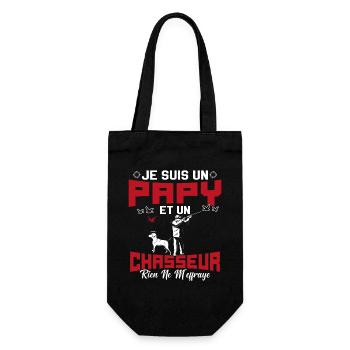 Papy et Chasseur Humour Cadeau - Sac à bouteille - noir - Devant