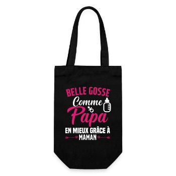 Belle Gosse Comme Papa Cadeau Belle Fille - Sac à bouteille - noir - Devant
