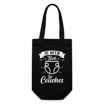 Je M'en Bats Les Couches Cadeau Body Fun Enceinte - Sac à bouteille - noir - Devant
