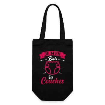 Je M'en Bats Les Couches Cadeau Body Fun Enceinte - Sac à bouteille - noir - Devant