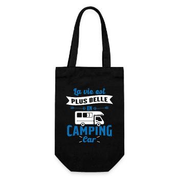 La vie est plus belle en Camping-car humour cadeau - Sac à bouteille - noir - Devant