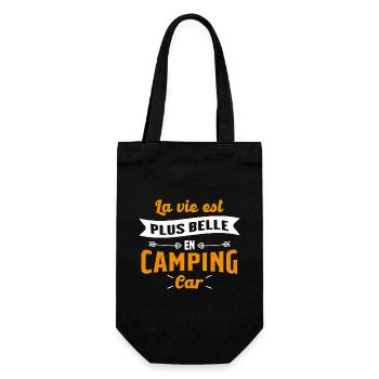 La vie est plus belle en Camping-car humour cadeau - Sac à bouteille - noir - Devant