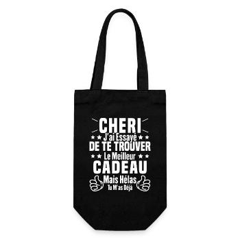 Chéri Saint Valentin Amour Couple Humour - Sac à bouteille - noir - Devant