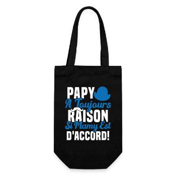 Papy A Toujours Raison Drôle Grand Père Humour - Sac à bouteille - noir - Devant