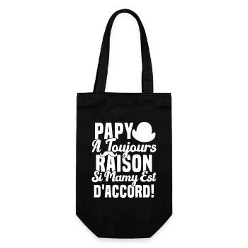 Papy A Toujours Raison Drôle Grand Père Humour - Sac à bouteille - noir - Devant