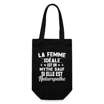 La femme idéale est un mythe sauf naturopathe - Sac à bouteille - noir - Devant