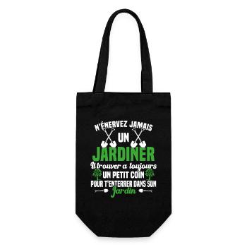 N'Énervez Jamais Un Jardinier Jardin Jardinage - Sac à bouteille - noir - Devant