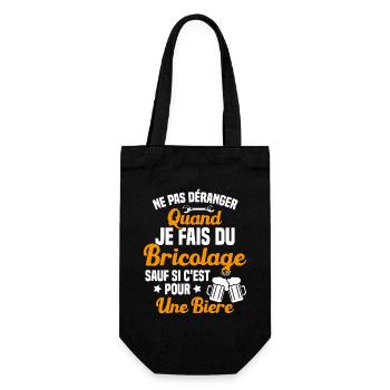 Ne pas déranger quand je fais du bricolage Humour - Sac à bouteille - noir - Devant