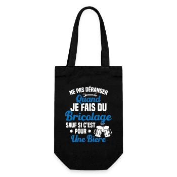 Ne pas déranger quand je fais du bricolage Humour - Sac à bouteille - noir - Devant
