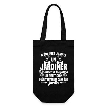 N'Énervez Jamais Un Jardinier Jardin Jardinage - Sac à bouteille - noir - Devant
