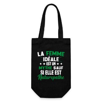 La femme idéale est un mythe sauf naturopathe - Sac à bouteille - noir - Devant