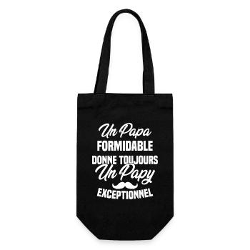 Papa Formidable Donne Toujours Papy Exceptionnel - Sac à bouteille - noir - Devant