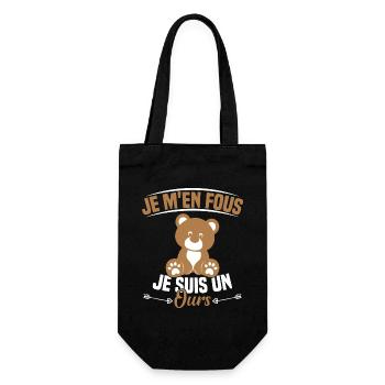 Je M'en Fous Je Suis Un Papa Ours - Sac à bouteille - noir - Devant
