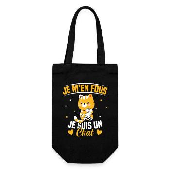 Je m'en fous Je suis un Chat Humour Chat Chaton - Sac à bouteille - noir - Devant