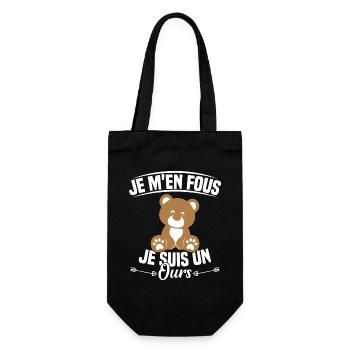 Je M'en Fous Je Suis Un Ours - Sac à bouteille - noir - Devant