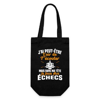 Dans matête je joue aux Échecs Cadeau Humour Échec - Sac à bouteille - noir - Devant