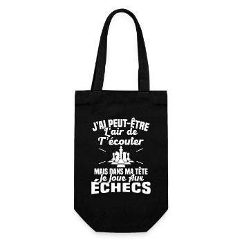 Dans matête je joue aux Échecs Cadeau Humour Échec - Sac à bouteille - noir - Devant