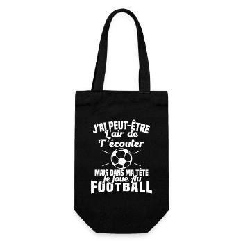Dans matête je joue au football Cadeau Humour Foot - Sac à bouteille - noir - Devant
