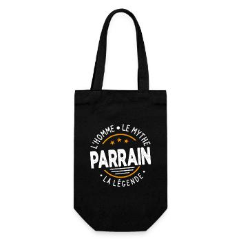Parrain L'Homme Le Mythe La Légende Cadeau Humour - Sac à bouteille - noir - Devant