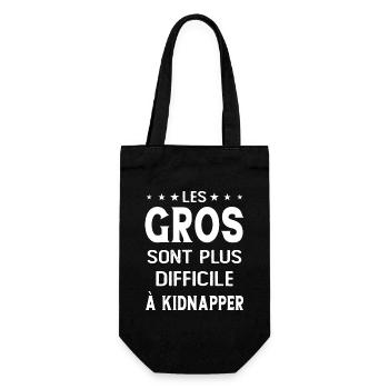 Les gros sont plus difficiles à kidnapper - Sac à bouteille - noir - Devant