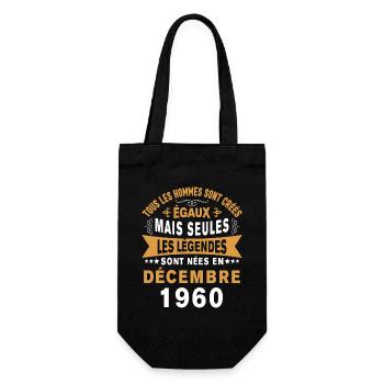Les légendes sont nées en Décembre 1960 - Sac à bouteille - noir - Devant