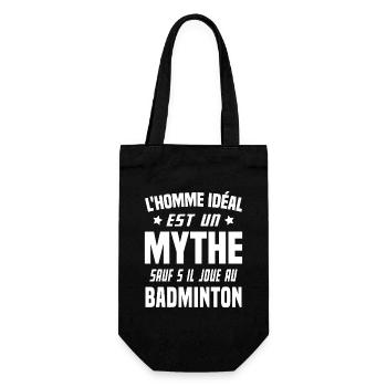L'homme idéal est un mythe - Cadeau badminton - Sac à bouteille - noir - Devant