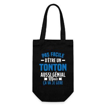 tonton génial cadeau humour tonton - Sac à bouteille - noir - Devant