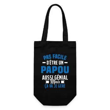 papou génial cadeau humour papou - Sac à bouteille - noir - Devant